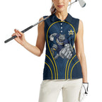 North Queensland Cowboys Rugby Mascot Women Sleeveless Polo Shirt Australian Rugby Culture - Tribal Inspired Wolf