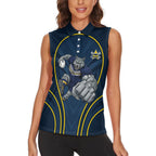North Queensland Cowboys Rugby Mascot Women Sleeveless Polo Shirt Australian Rugby Culture - Tribal Inspired Wolf