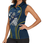 North Queensland Cowboys Rugby Mascot Women Sleeveless Polo Shirt Australian Rugby Culture - Tribal Inspired Wolf