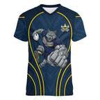 North Queensland Cowboys Rugby Mascot Women V-Neck T-Shirt Australian Rugby Culture - Tribal Inspired Wolf