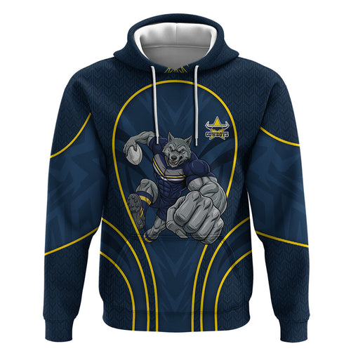 North Queensland Cowboys Rugby Mascot Zip Hoodie Australian Rugby Culture - Tribal Inspired Wolf