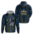 North Queensland Cowboys Rugby Mascot Zip Hoodie Australian Rugby Culture - Tribal Inspired Wolf