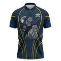 North Queensland Cowboys Rugby Mascot Zipper Polo Shirt Australian Rugby Culture - Tribal Inspired Wolf