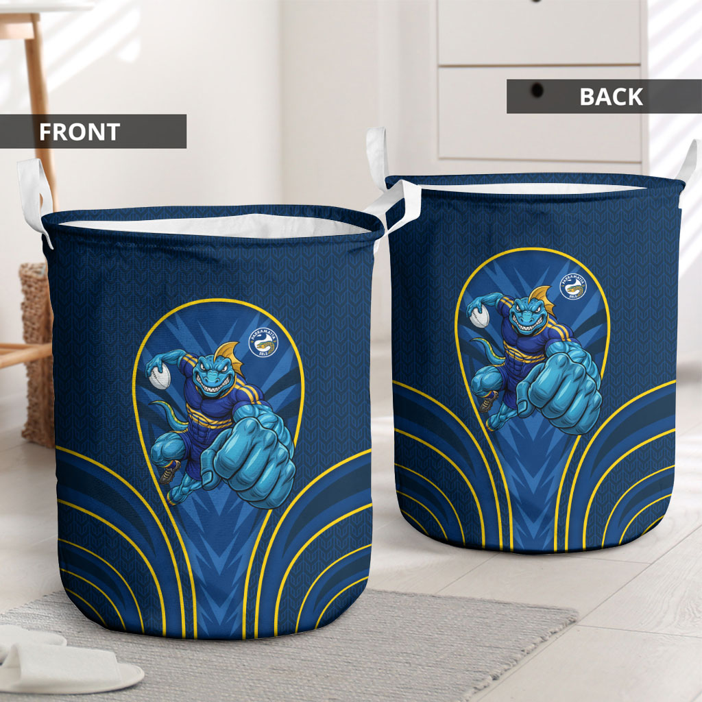Parramatta Eels Rugby Mascot Laundry Basket Australian Rugby Culture - Tribal Inspired Eel