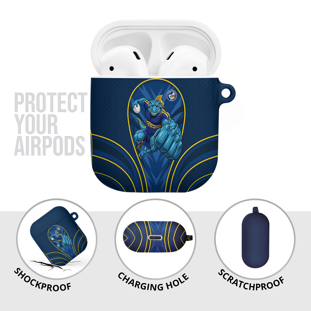 Parramatta Eels Rugby Mascot AirPods Case Australian Rugby Culture - Tribal Inspired Eel