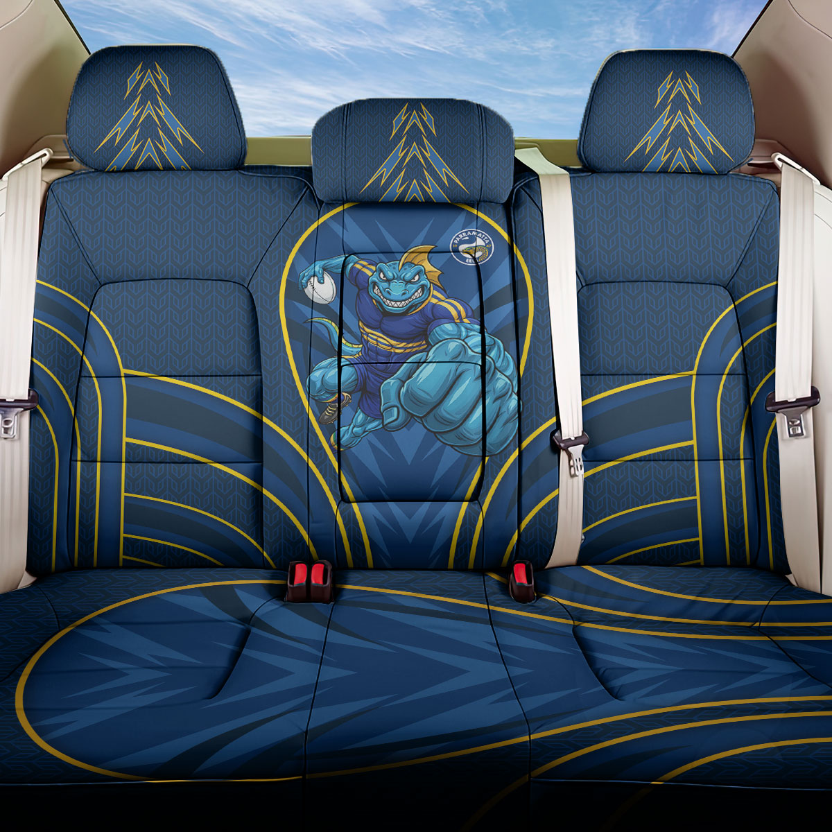 Parramatta Eels Rugby Mascot Back Car Seat Cover Australian Rugby Culture - Tribal Inspired Eel