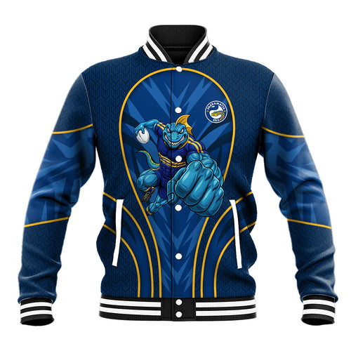 Parramatta Eels Rugby Mascot Baseball Jacket Australian Rugby Culture - Tribal Inspired Eel