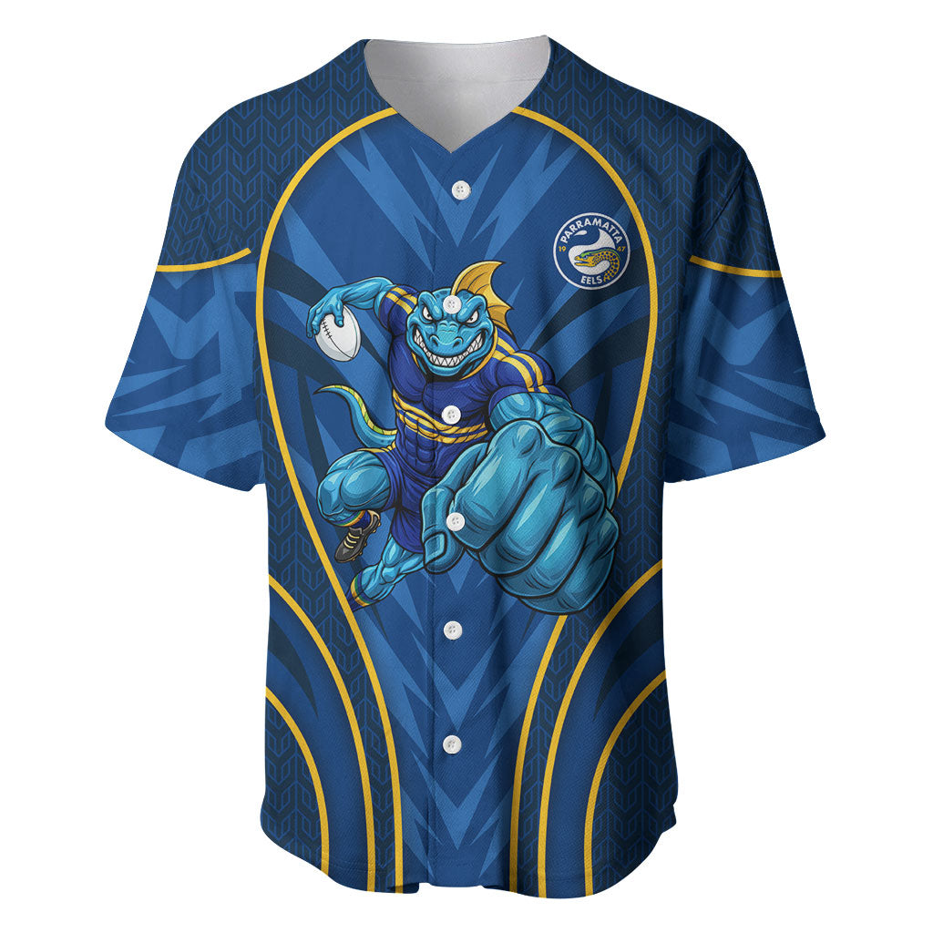 Parramatta Eels Rugby Mascot Baseball Jersey Australian Rugby Culture - Tribal Inspired Eel