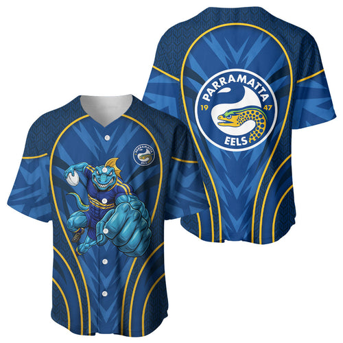 Parramatta Eels Rugby Mascot Baseball Jersey Australian Rugby Culture - Tribal Inspired Eel