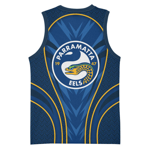 Parramatta Eels Rugby Mascot Basketball Jersey Australian Rugby Culture - Tribal Inspired Eel