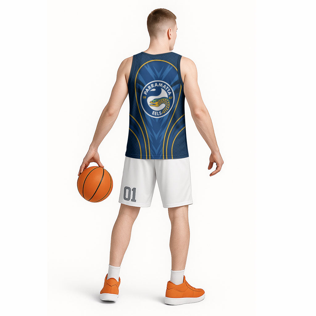 Parramatta Eels Rugby Mascot Basketball Jersey Australian Rugby Culture - Tribal Inspired Eel