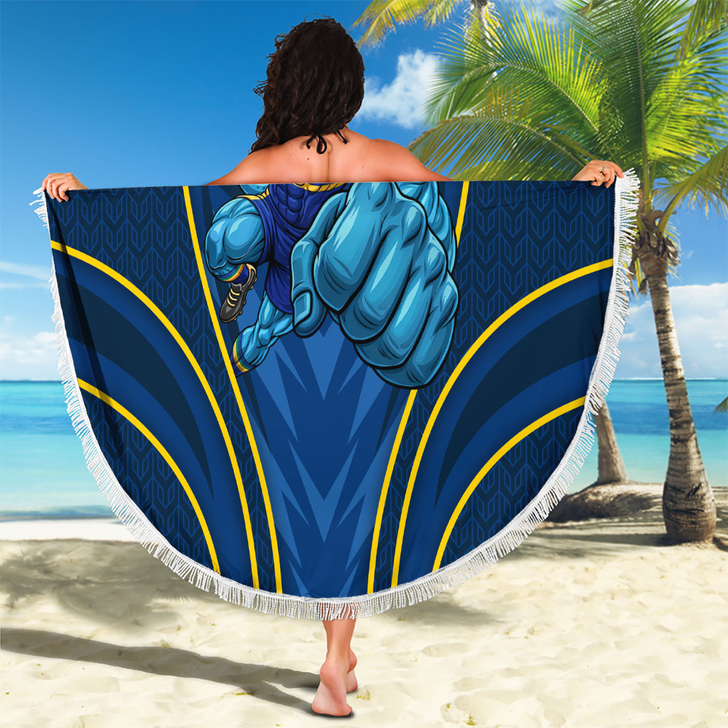 Parramatta Eels Rugby Mascot Beach Blanket Australian Rugby Culture - Tribal Inspired Eel