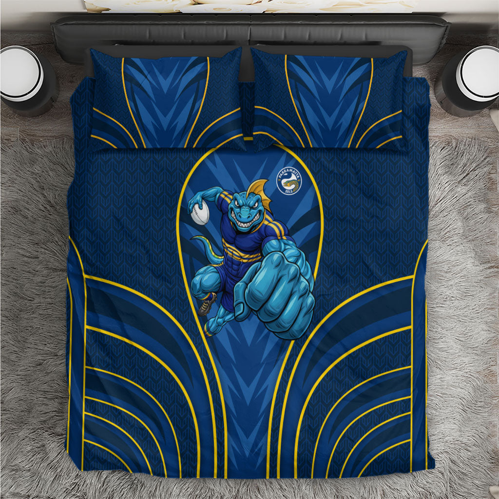 Parramatta Eels Rugby Mascot Bedding Set Australian Rugby Culture - Tribal Inspired Eel