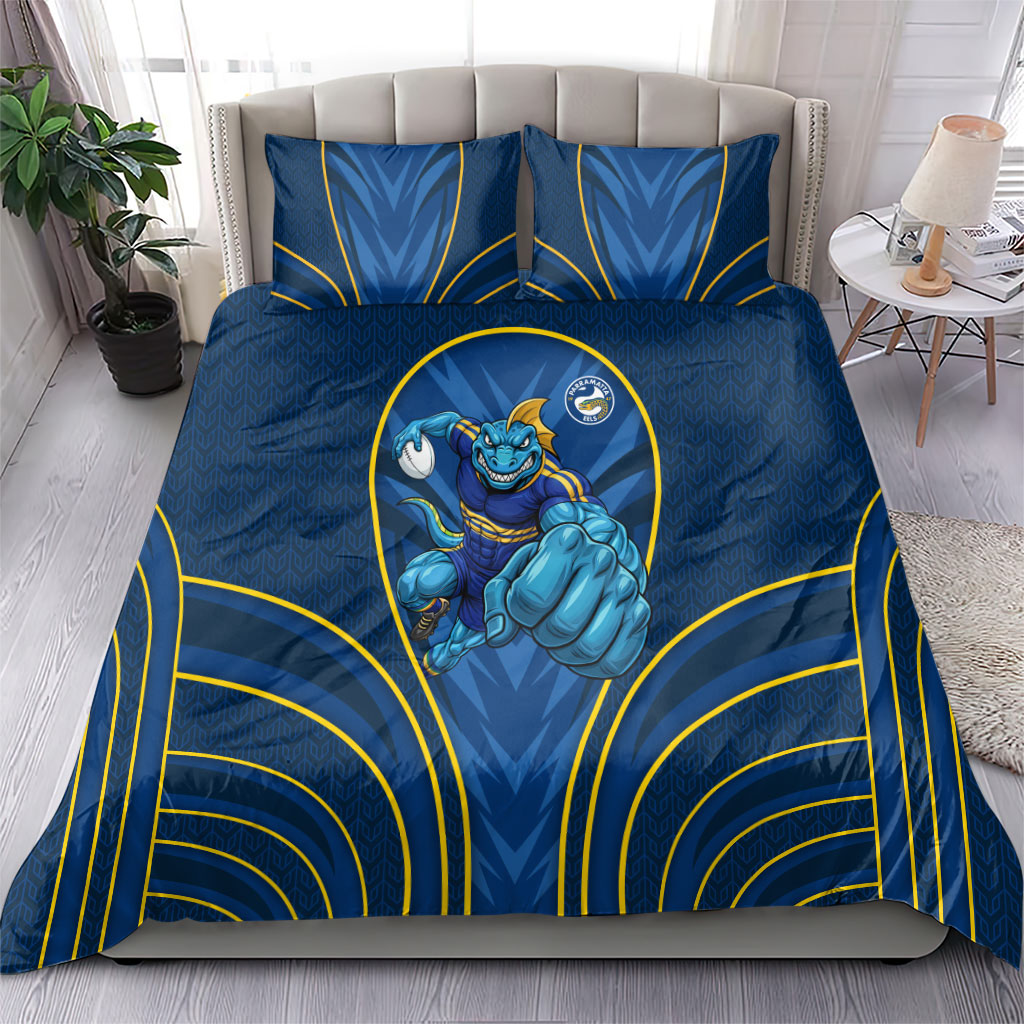 Parramatta Eels Rugby Mascot Bedding Set Australian Rugby Culture - Tribal Inspired Eel