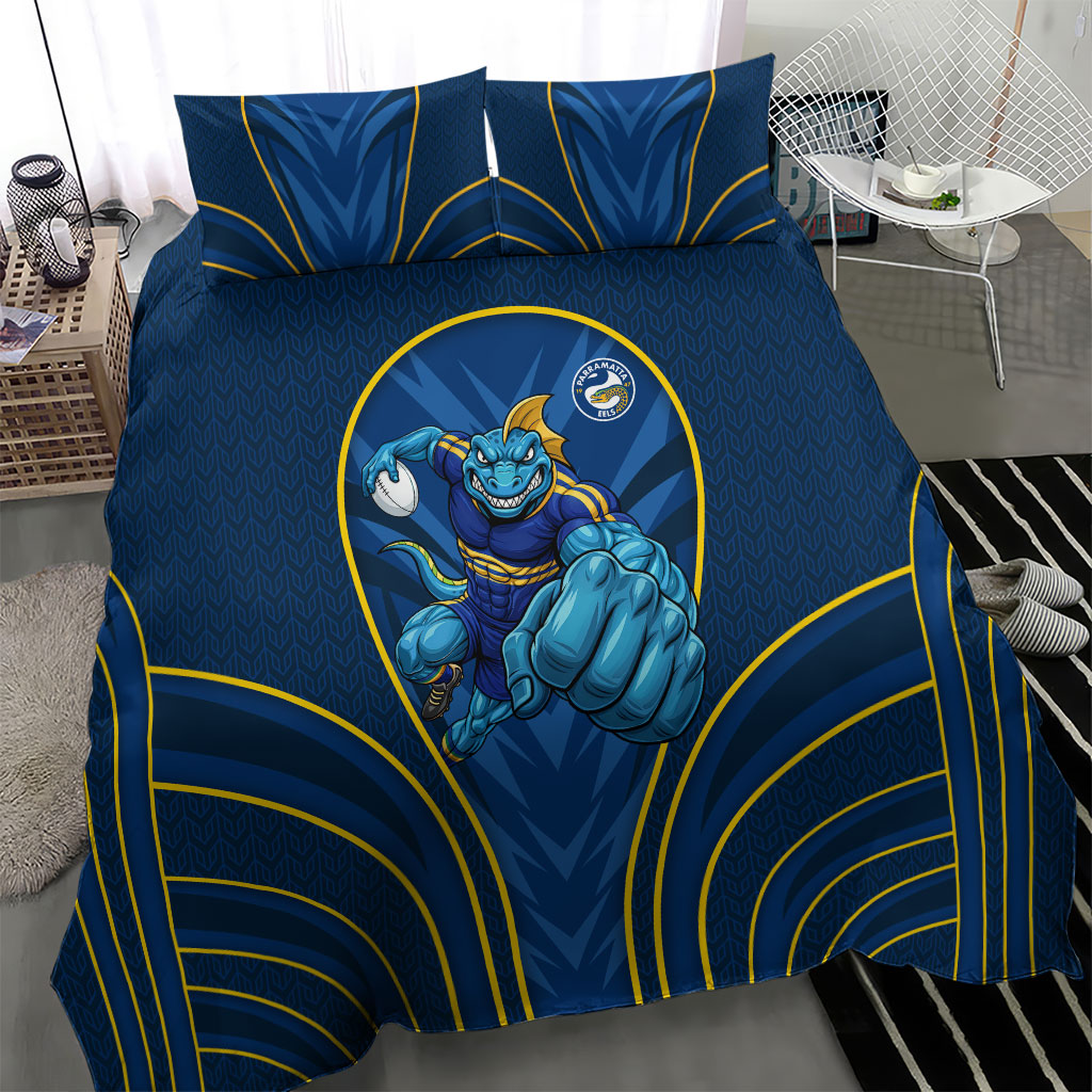 Parramatta Eels Rugby Mascot Bedding Set Australian Rugby Culture - Tribal Inspired Eel