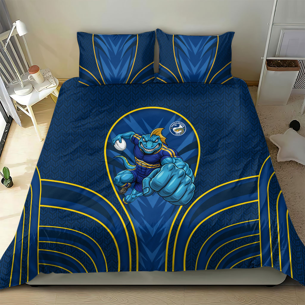 Parramatta Eels Rugby Mascot Bedding Set Australian Rugby Culture - Tribal Inspired Eel