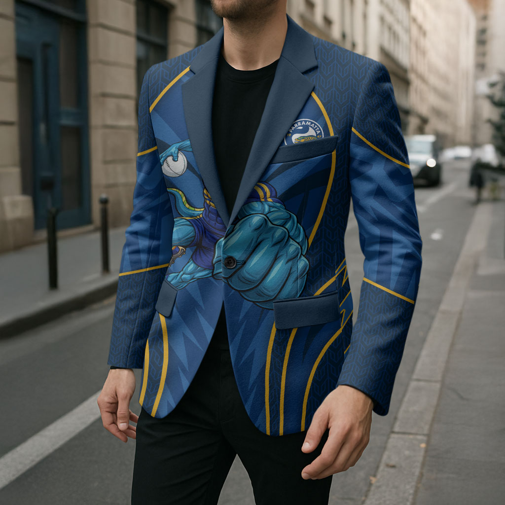 Parramatta Eels Rugby Mascot Blazer Australian Rugby Culture - Tribal Inspired Eel