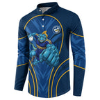 Parramatta Eels Rugby Mascot Button Sweatshirt Australian Rugby Culture - Tribal Inspired Eel