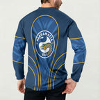 Parramatta Eels Rugby Mascot Button Sweatshirt Australian Rugby Culture - Tribal Inspired Eel