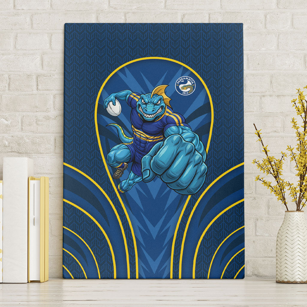 Parramatta Eels Rugby Mascot Canvas Wall Art Australian Rugby Culture - Tribal Inspired Eel