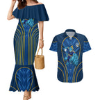 Parramatta Eels Rugby Mascot Couples Matching Mermaid Dress and Hawaiian Shirt Australian Rugby Culture - Tribal Inspired Eel