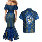 Parramatta Eels Rugby Mascot Couples Matching Mermaid Dress and Hawaiian Shirt Australian Rugby Culture - Tribal Inspired Eel