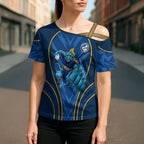 Parramatta Eels Rugby Mascot Cross Shoulder Shirt Australian Rugby Culture - Tribal Inspired Eel