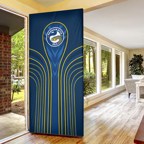 Parramatta Eels Rugby Mascot Door Cover Australian Rugby Culture - Tribal Inspired Eel