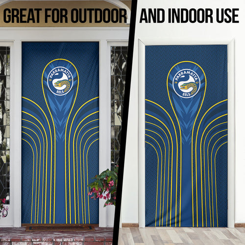 Parramatta Eels Rugby Mascot Door Cover Australian Rugby Culture - Tribal Inspired Eel