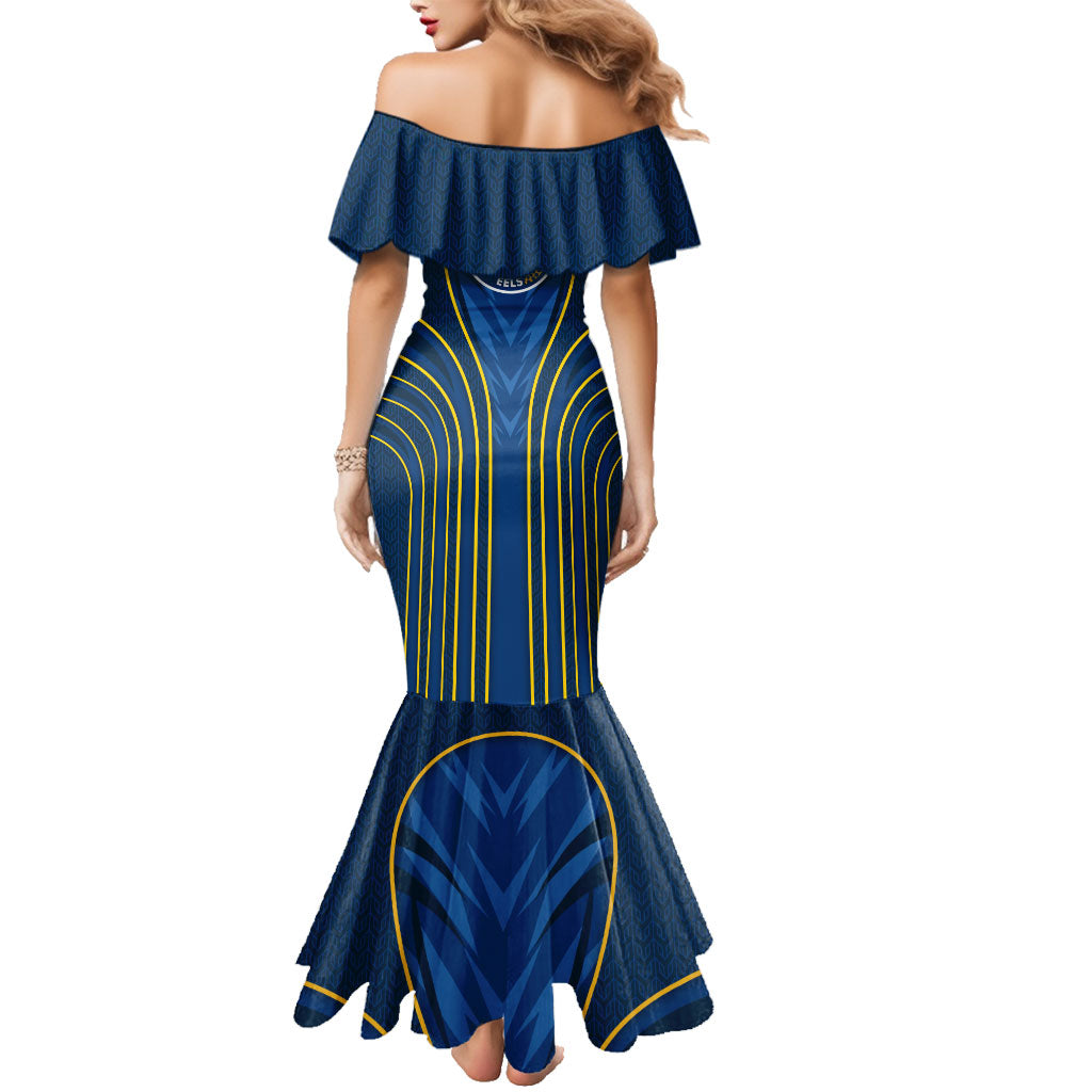 Parramatta Eels Rugby Mascot Family Matching Mermaid Dress and Hawaiian Shirt Australian Rugby Culture - Tribal Inspired Eel