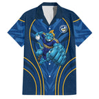 Parramatta Eels Rugby Mascot Family Matching Off Shoulder Maxi Dress and Hawaiian Shirt Australian Rugby Culture - Tribal Inspired Eel