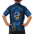 Parramatta Eels Rugby Mascot Family Matching Puletasi and Hawaiian Shirt Australian Rugby Culture - Tribal Inspired Eel