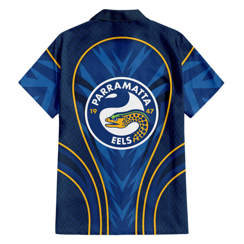 Parramatta Eels Rugby Mascot Family Matching Puletasi and Hawaiian Shirt Australian Rugby Culture - Tribal Inspired Eel