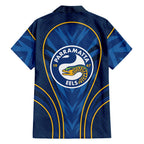 Parramatta Eels Rugby Mascot Family Matching Summer Maxi Dress and Hawaiian Shirt Australian Rugby Culture - Tribal Inspired Eel