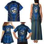 Parramatta Eels Rugby Mascot Family Matching Tank Maxi Dress and Hawaiian Shirt Australian Rugby Culture - Tribal Inspired Eel
