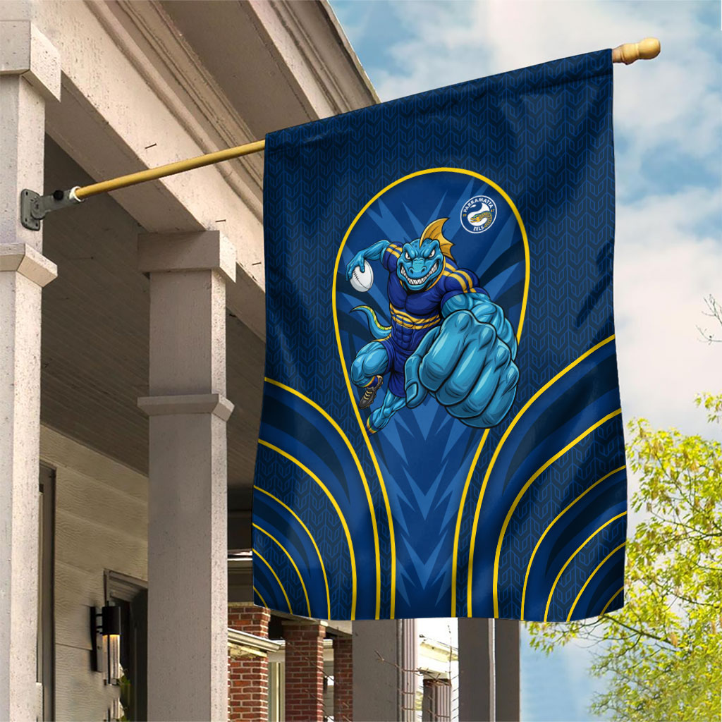 Parramatta Eels Rugby Mascot Garden Flag Australian Rugby Culture - Tribal Inspired Eel