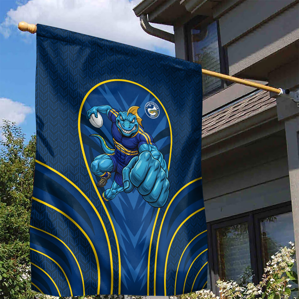 Parramatta Eels Rugby Mascot Garden Flag Australian Rugby Culture - Tribal Inspired Eel