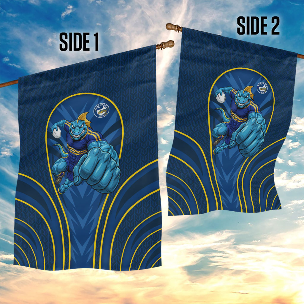 Parramatta Eels Rugby Mascot Garden Flag Australian Rugby Culture - Tribal Inspired Eel