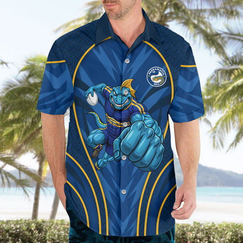 Parramatta Eels Rugby Mascot Hawaiian Shirt Australian Rugby Culture - Tribal Inspired Eel