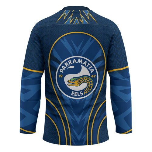 Parramatta Eels Rugby Mascot Hockey Jersey Australian Rugby Culture - Tribal Inspired Eel