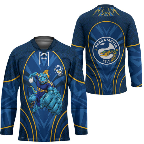 Parramatta Eels Rugby Mascot Hockey Jersey Australian Rugby Culture - Tribal Inspired Eel