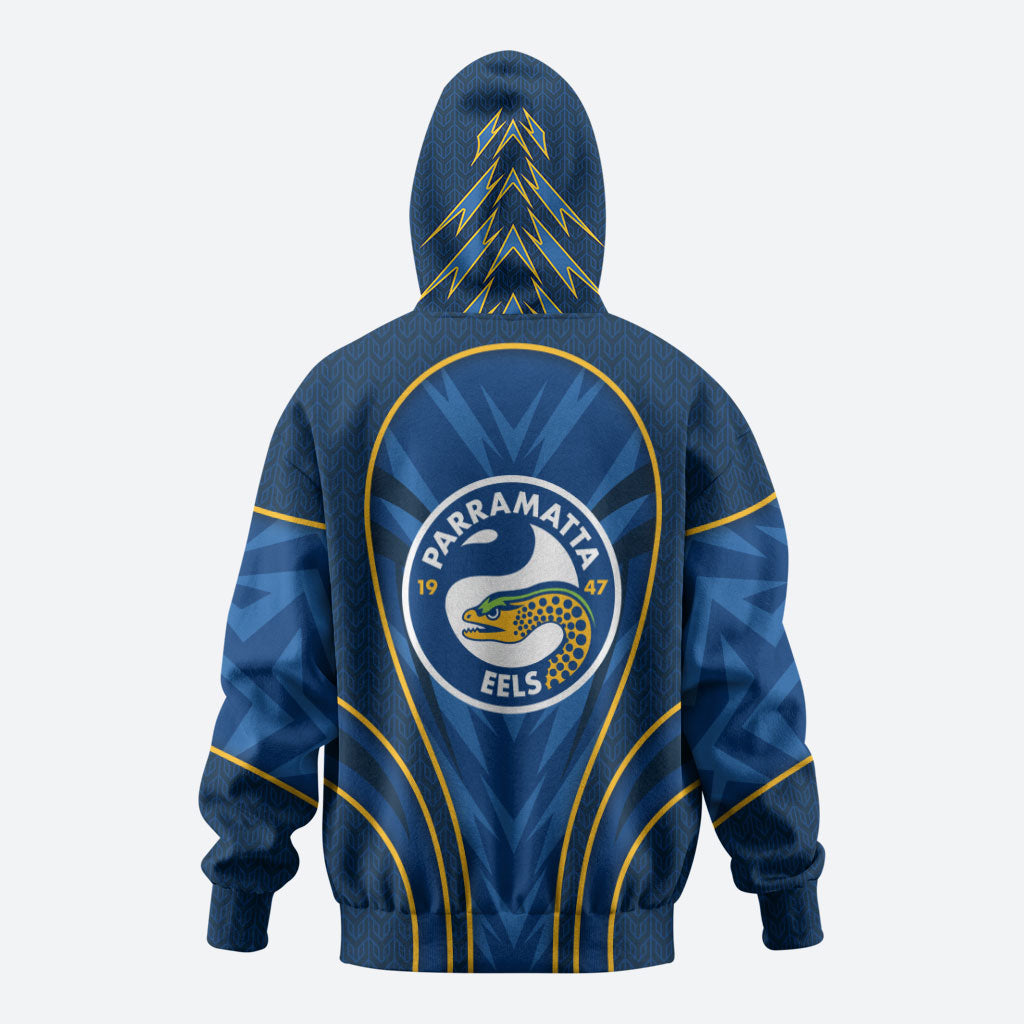Parramatta Eels Rugby Mascot Hoodie Australian Rugby Culture - Tribal Inspired Eel