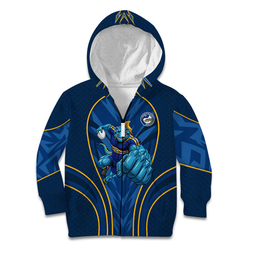 Parramatta Eels Rugby Mascot Kid Hoodie Australian Rugby Culture - Tribal Inspired Eel