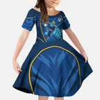 Parramatta Eels Rugby Mascot Kid Short Sleeve Dress Australian Rugby Culture - Tribal Inspired Eel