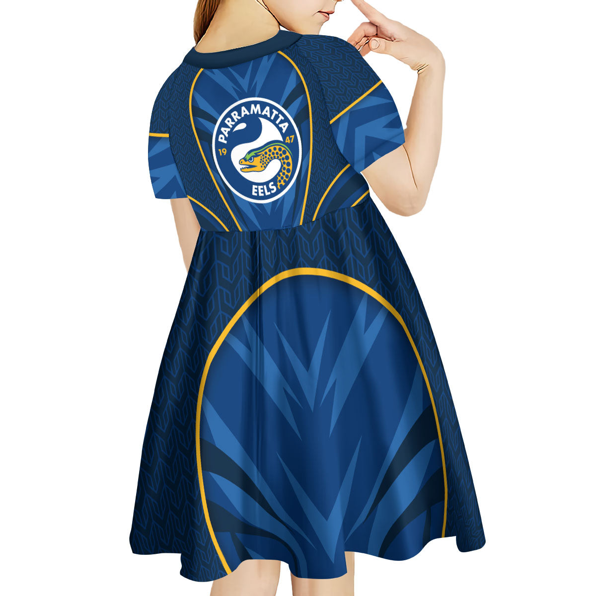 Parramatta Eels Rugby Mascot Kid Short Sleeve Dress Australian Rugby Culture - Tribal Inspired Eel