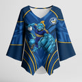 Parramatta Eels Rugby Mascot Kimono Sleeve Blouse Australian Rugby Culture - Tribal Inspired Eel