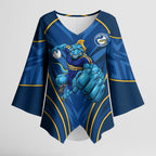 Parramatta Eels Rugby Mascot Kimono Sleeve Blouse Australian Rugby Culture - Tribal Inspired Eel