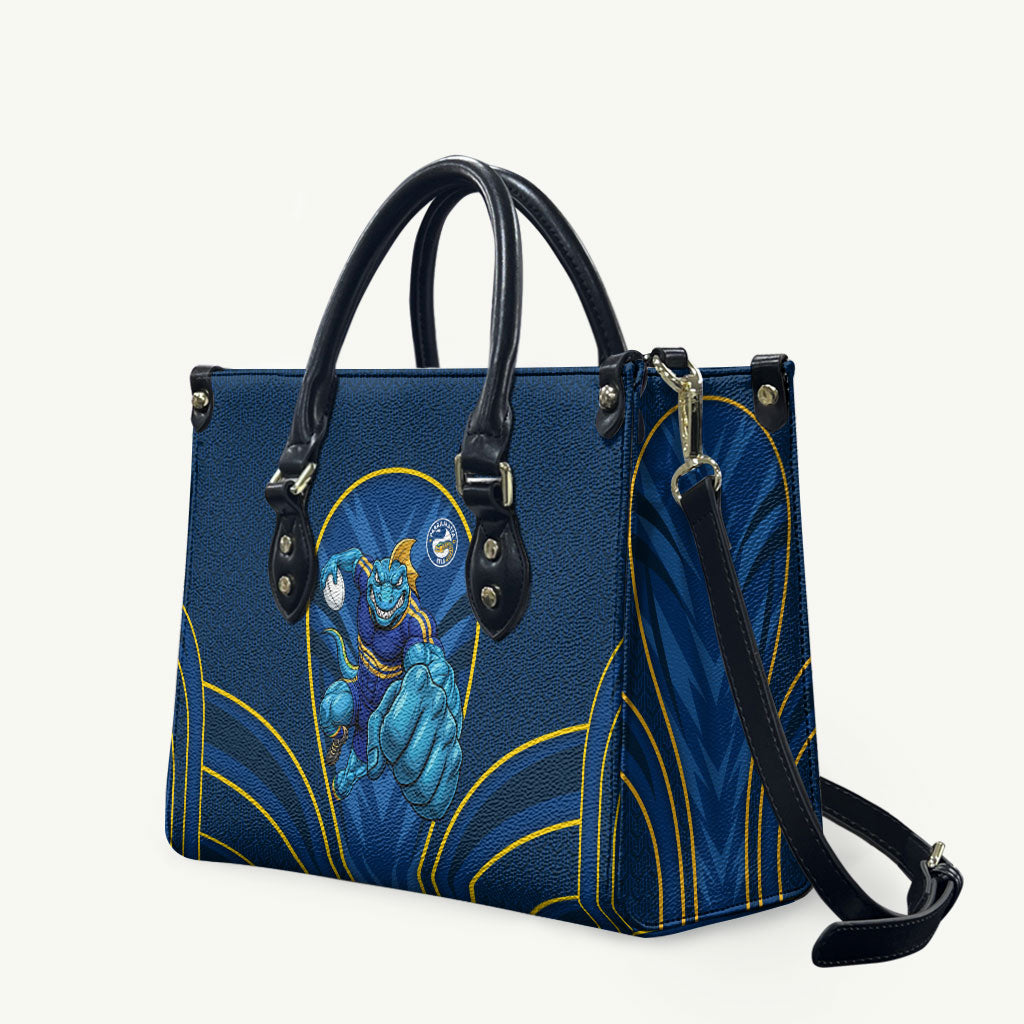 Parramatta Eels Rugby Mascot Leather Bag Australian Rugby Culture - Tribal Inspired Eel