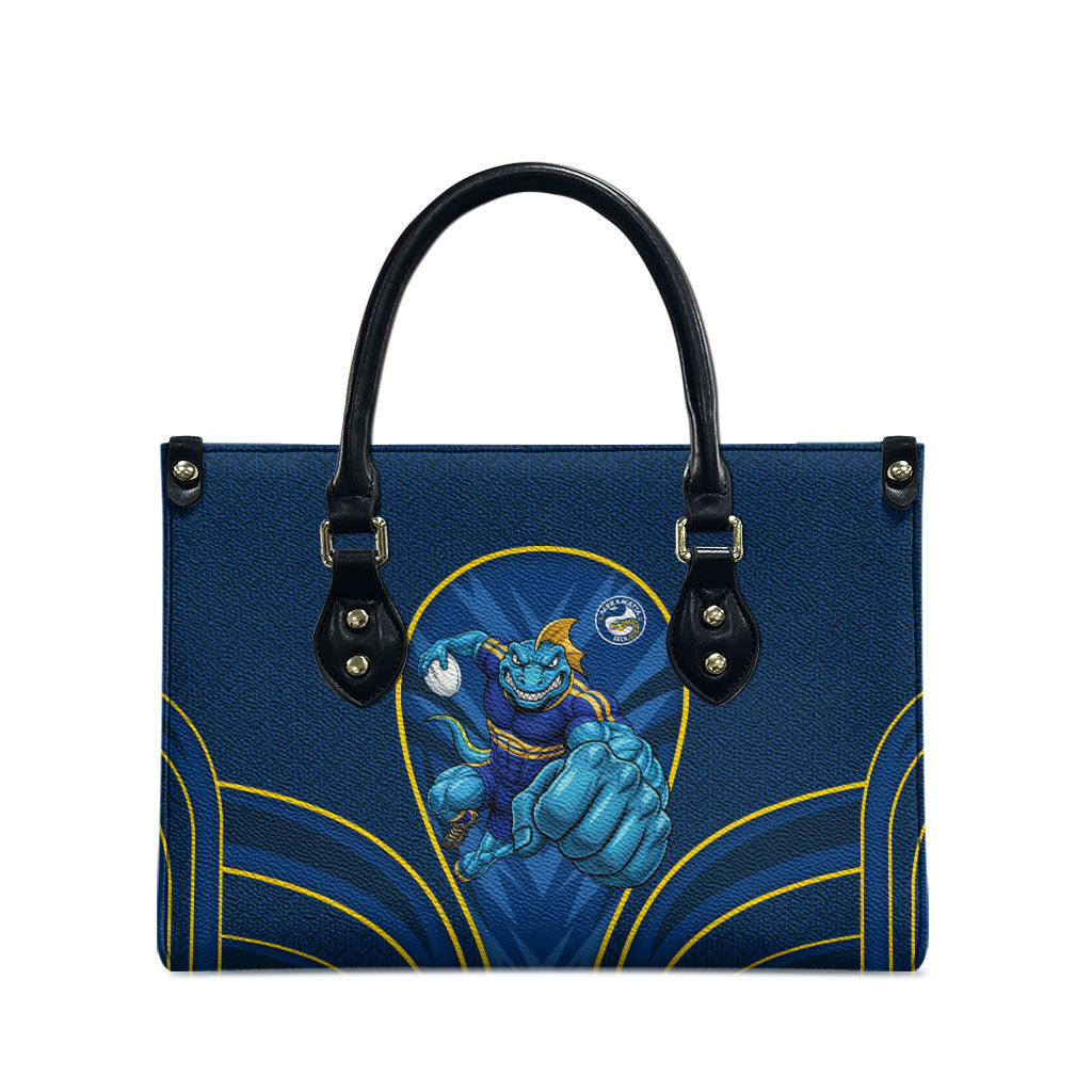 Parramatta Eels Rugby Mascot Leather Bag Australian Rugby Culture - Tribal Inspired Eel