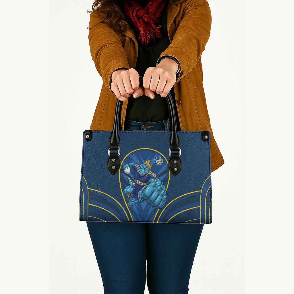 Parramatta Eels Rugby Mascot Leather Bag Australian Rugby Culture - Tribal Inspired Eel